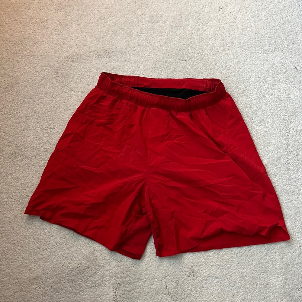 Lululemon men surge shorts red size small 6” inseam